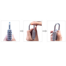 Universal Zinc Alloy 4-Dial Combination Padlock for Luggage & Gym Silver