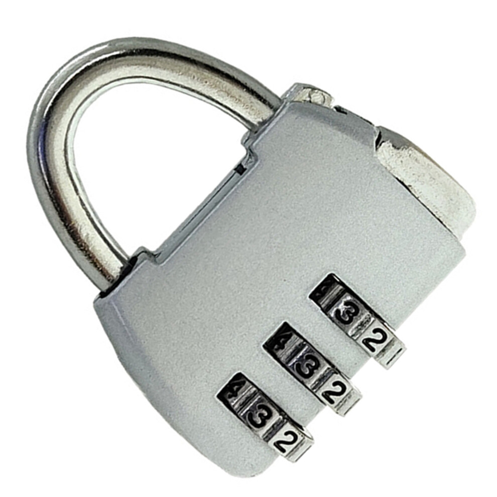 Heavy Duty Zinc Alloy 3-Digit Combination Lock For Luggage Â Silvery White 8181375865783