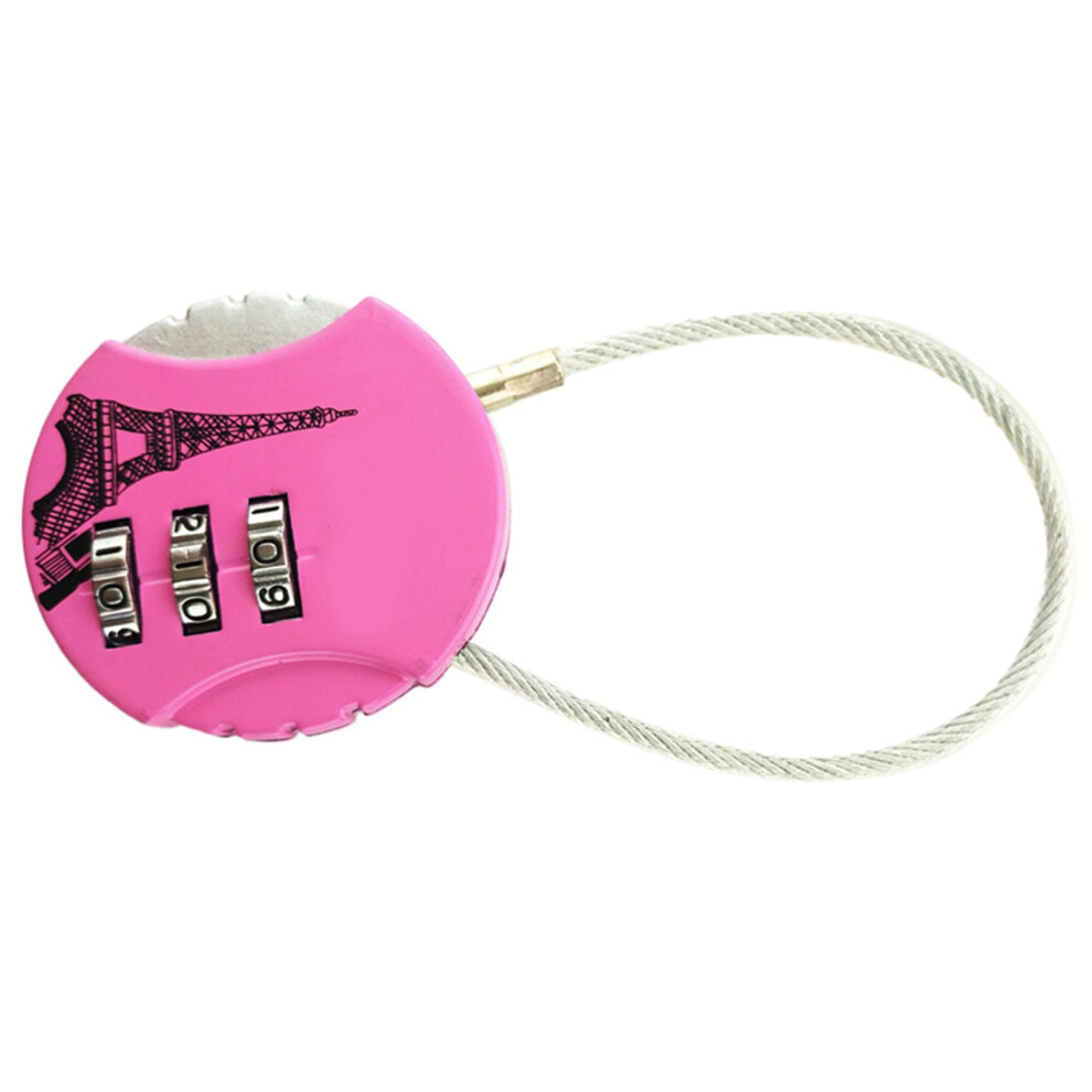Zinc Alloy 3-Digit Combination Lock For Luggage 92X38x9mm Pink 6921375865589