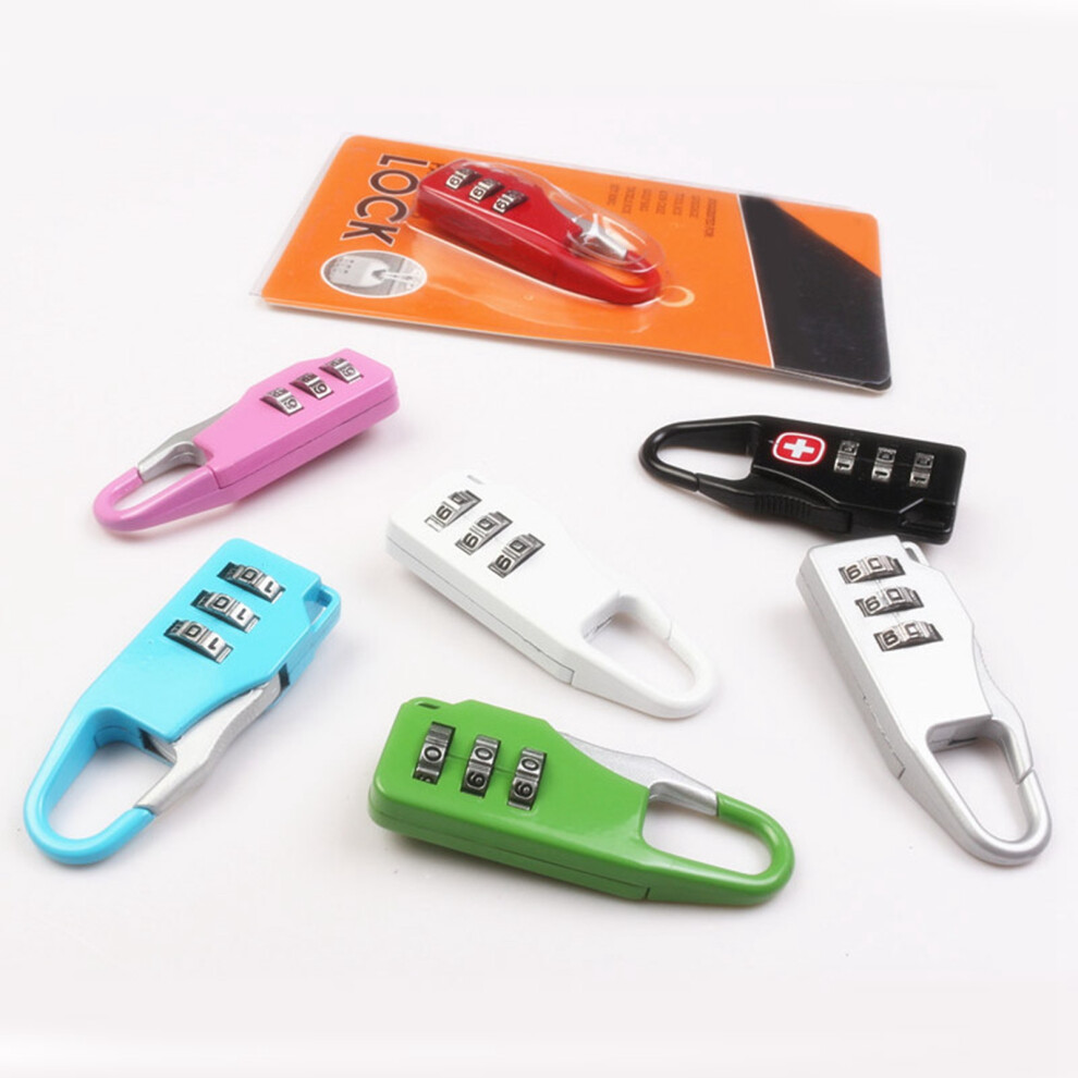 3-Digit Zinc Alloy Mini Padlock For Suitcase And Toolbox - Rose Red 8741375866083