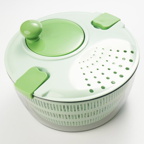 Large Capacity Salad Spinner with Secure Lock Lid and Rotary Handle for Quick Lettuce Drying 1