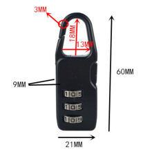 Resettable Zinc Alloy 3-Digit Combination Lock for Gates & Backpack, Black