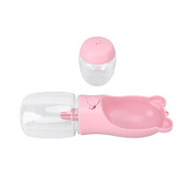 Tragbare Hundewasserflasche mit Lebensmittelbehälter – 23x6,5 cm, pink