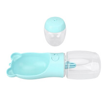 Multifunktionale 23x6,5 cm blaue tragbare Hundewasserflasche & Futternapf