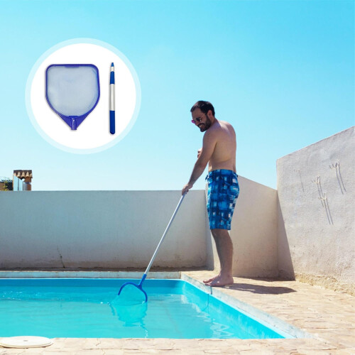 Pool Skimmer Net with Adjustable Telescopic Aluminum Pole for Quick Leaf and Debris Removal 1
