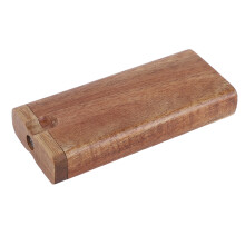30cm Silver Aluminium Smoking Tube with Compact Wooden Case for Easy Use