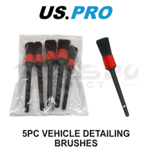 US PRO Tools 5pc Vehicle Detailing Brush Set Soft Bristle Interior Exterior 7235