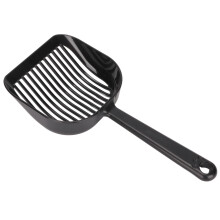 Cat Litter Scoop with 5mm Spacing, Ergonomic Handle, 10.2x4.6x1.4in Black Poop Shovel for Cat Litter Box