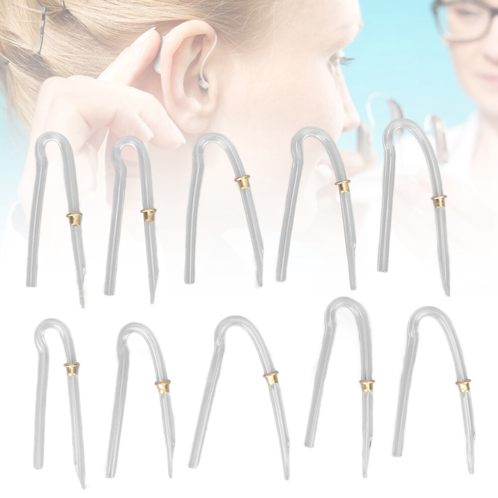 10pcs PVC Hearing Aid Tubes with Metal Lock, 3.6x2mm