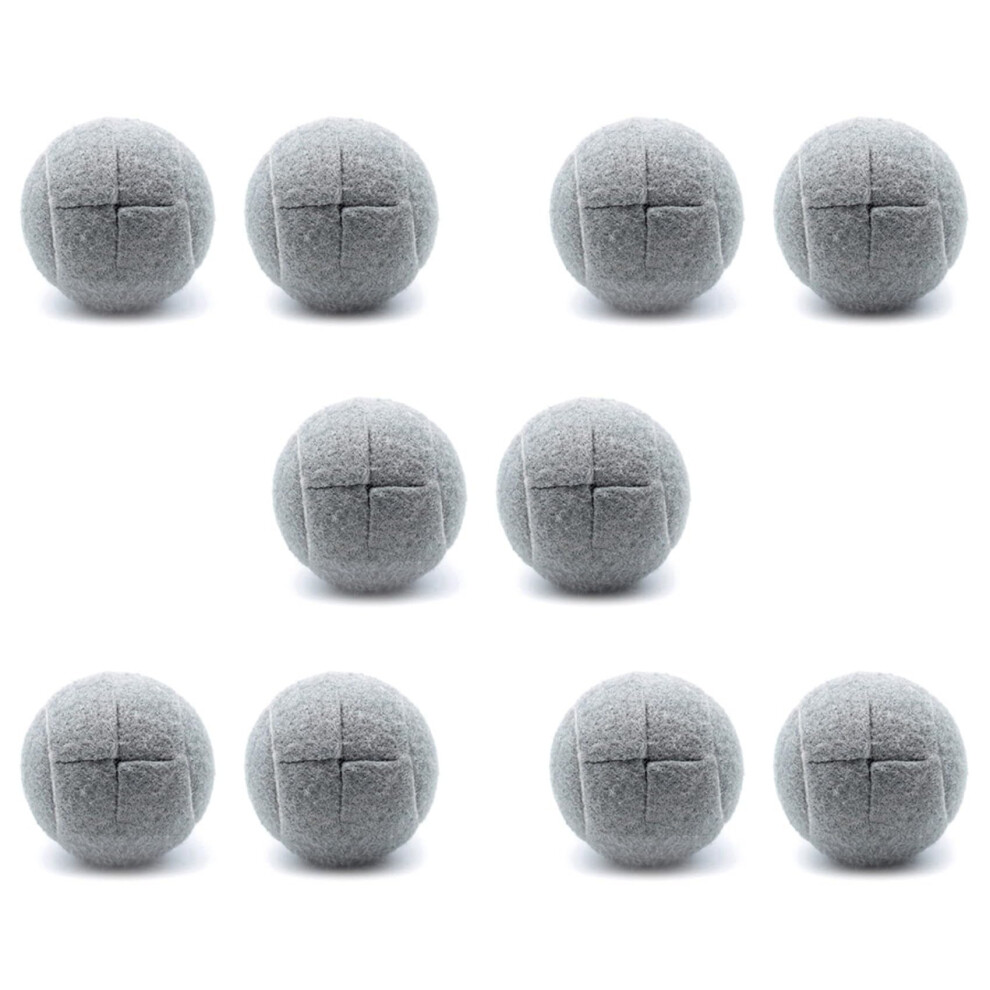 10 PCS Precut Walker Tennis Balls with Heavy Duty Felt Pads for Floor Scratch Prevention, Grey