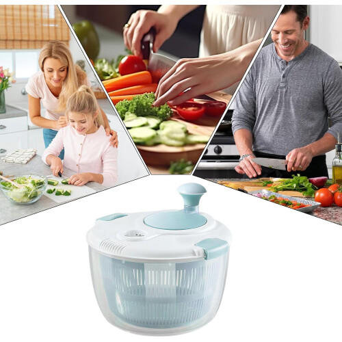 Large Capacity Salad Spinner with DoubleLayer Mesh Basket for Fast Drying Lettuce and Veggies 1