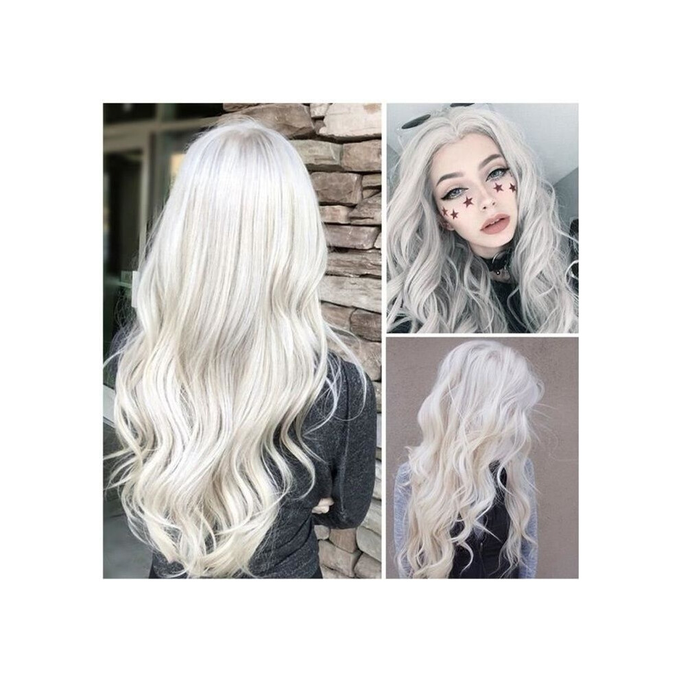 Aihontai Unisex White Women Natural Long Curly Wig Synthetic Hair Wavy Full Front Heat Resistant Wig_dw1417