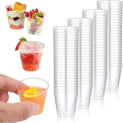 Shot Glasses - Plastic - 30 ml - Reusable - 100 pieces - Transparent