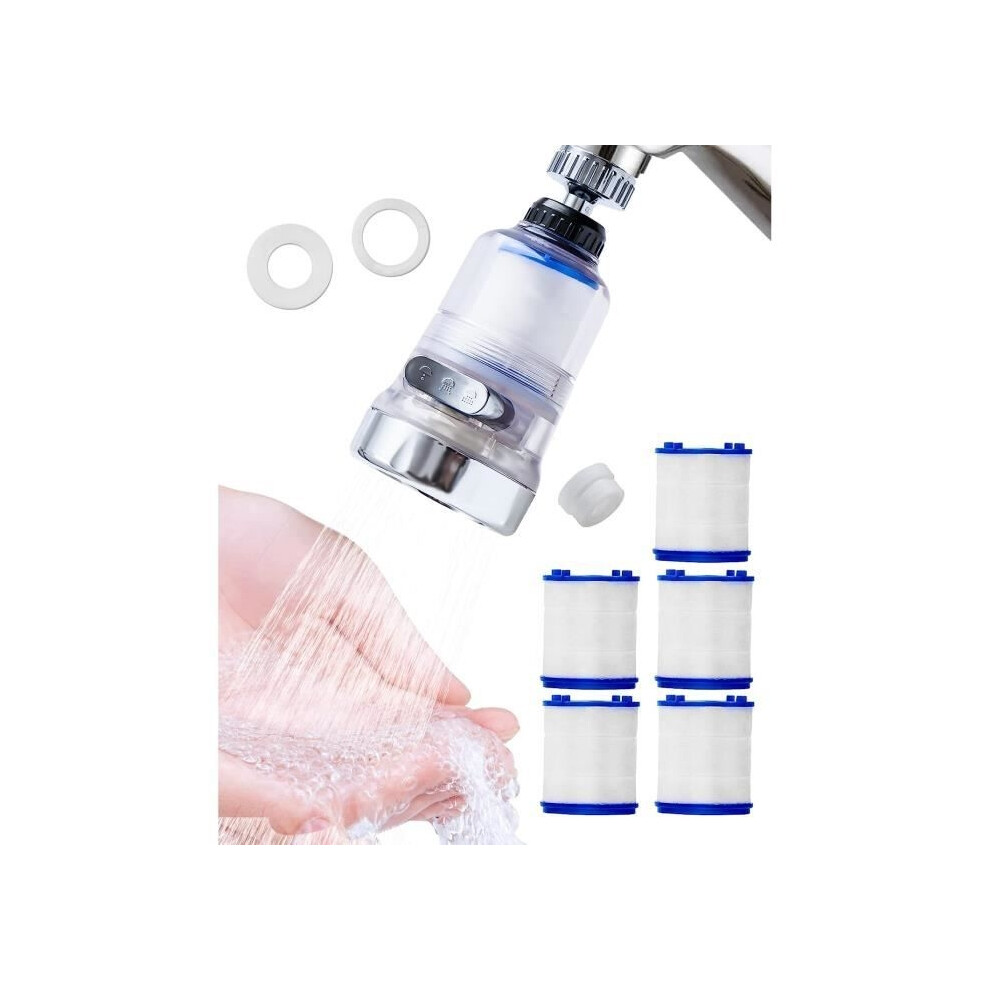 360 Rotatable Faucet Water Filter Splash-Proof Tap Water Filter With 6 Interchangeable Filter Kitchen Faucet Nozzle 8581600653060