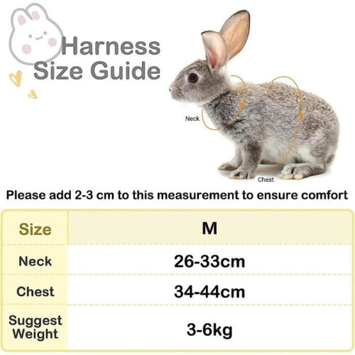 Adjustable Rabbit Harness, Rabbit Leash, Breathable Mesh Harness for Small Animals, Escape Proof, Kitten Harness 1