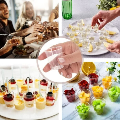 Shot Glasses - Plastic - 30 ml - Reusable - 100 pieces - Transparent 2