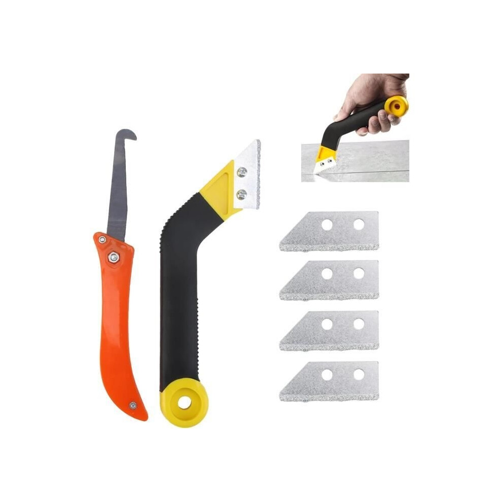 Grout Scraper, Grout Cleaning Tool Set With 5 Replacement Blades, Tile Grout Remover For Joints 8581600654203