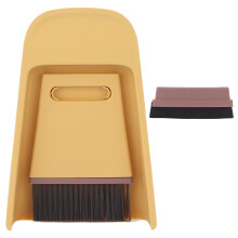 Handheld Broom and Dustpan Set - Ergonomic Cleaning Kit with Replaceable Brush Head and Flat Squeegee for Desks Countertops and Small Spaces (1PCS)
