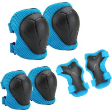 6-Piece Kids Protective Gear Set, Adjustable Wrist Guards, Knee Pads and Elbow Pads