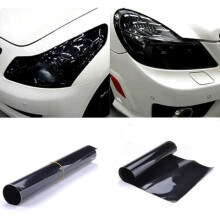 Car Headlight Tint Film Vinyl Stickers Headlight Smoked Black Lights (30*100CM, DARK BLACK)