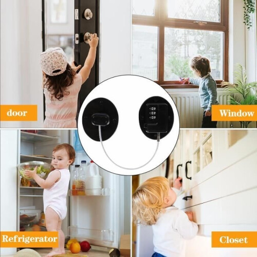 2Pcs Refrigerator Lock with Code, Fridge Padlock, Fridge Door Lock, Fridge Lock, for Refrigerator, Doors and Drawers, Windows 2