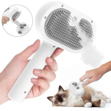 Steam Dog Cat Brush, 3 in 1 Spray Massage Comb for Cats, Rechargeable Cat Brush, with Water Tank