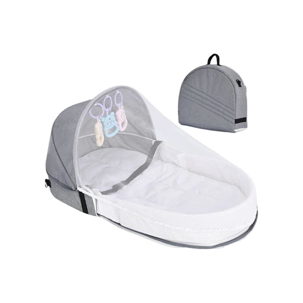 Foldable Camping Baby Bassinet, Foldable Baby Bed Cribs, Portable Small Baby Travel Bed, Breathable Newborn Crib With Net Aihontai