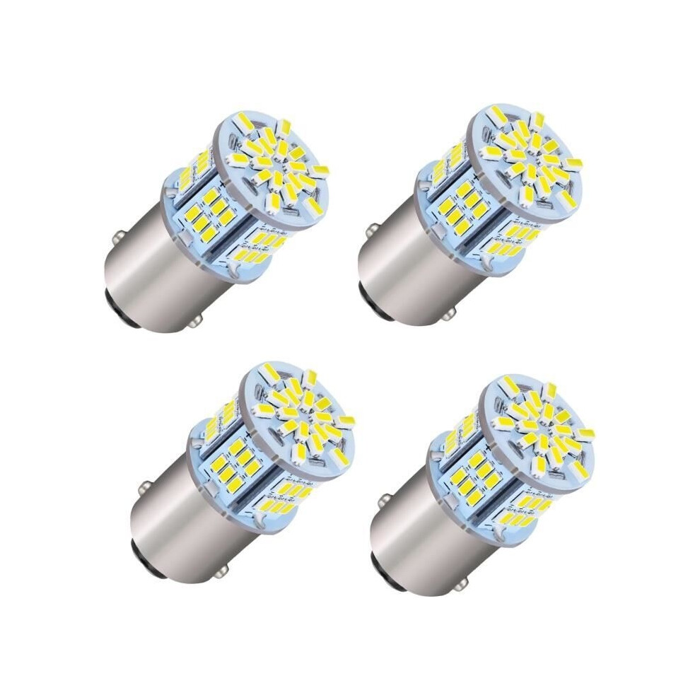 Aihontai White/Light Car Led Bulb, 4 Pieces 1157 6500-7000K Led 12V P21w, Led Turn Signal Bulbs For Car Brake