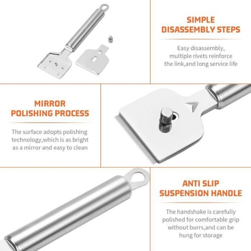 Stainless Steel Scraper, Induction Hob Scraper, Ceramic Hob Scraper with 14 Razor Blades, Scraper Blade 2