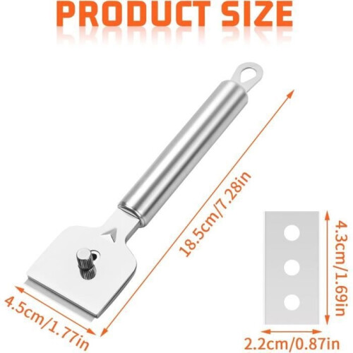 Stainless Steel Scraper, Induction Hob Scraper, Ceramic Hob Scraper with 14 Razor Blades, Scraper Blade 1