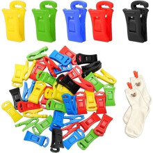 60 sock clips for washing machine and dryer, sock holder with hooks, sock clips, sock clips
