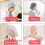 Shower Cap Elastic Bathing Cap Reusable Hat with Elastic Bands (6 PCS, 2 Green2 Blue2 Pink) 3