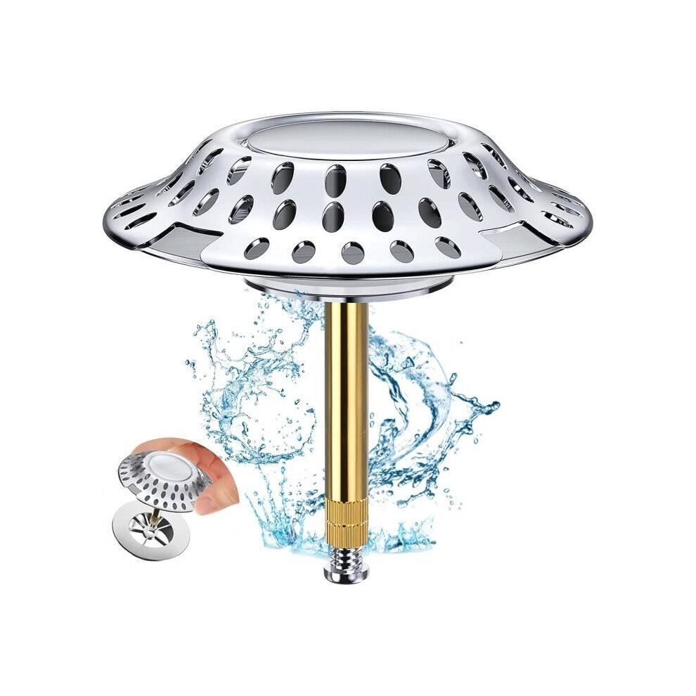 Universal Bathtub Stopper, 2-In-1 Bathtub Stopper Hair Filter, Adjustable Height Bathtub Drain With Filter Design. 8581600656306