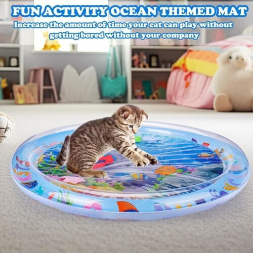 Sensor Water Play Mat - Thick Cat Play Mat - Water Sensor with Fish - Water Sensor Mat 2