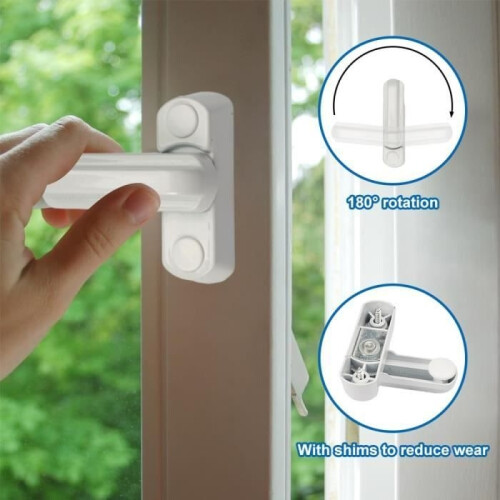 4Pcs Reinforced Aluminum Window Security Lock, Window Security Lock, Durable Window Lock with Screws 2