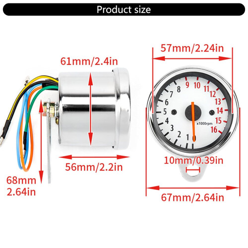 Retro Metal Motorcycle Tachometer with Clear Pointer Display and Durable Electronic Inductive Gauge for Custom Bikes 2