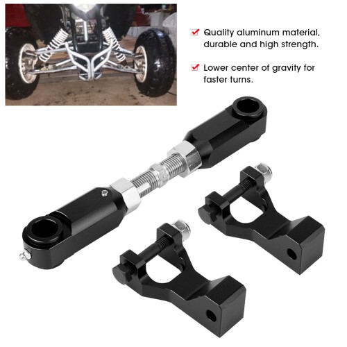 Motorcycle Universal Front Lowering Bracket for ATV, ATV Aluminum Adjustable Front Rear Lowering Kit with Performance-Oriented Geometry, Front and 1