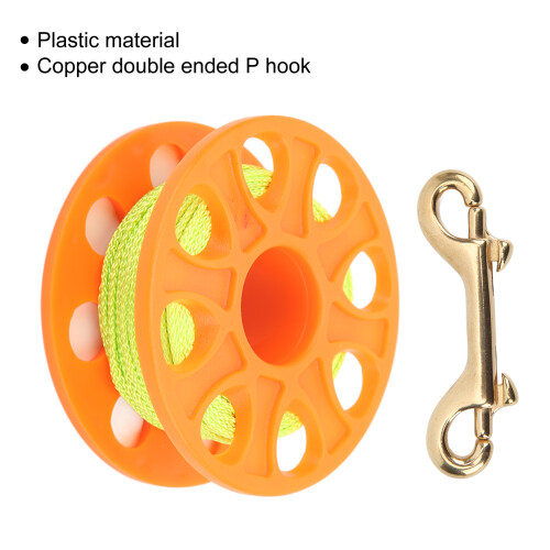 Dive Reel Fluorescent Green Line 30m Copper Plastic P Hook Orange 2