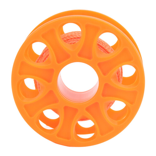 Lightweight Orange Plastic Diving Spool 59ft with Copper Clip