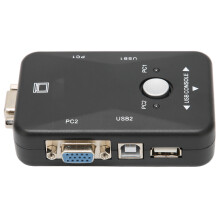 USB 2.0 KVM-Schalter 1920x1440 2-Port Dual-Monitor für Win/Linux