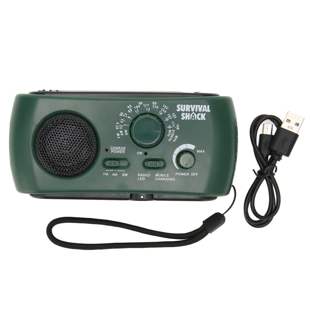 Emergency Weather Radio With Hand Crank Solar Powered Am Fm Wb Radios Led Flashlight Sos Alarm Power Bank Usb Charging Shortwave Radio For Emergency 9340258763236