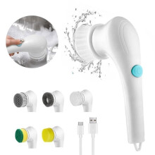 Elektrische Reinigungsbürste – 5 austauschbare Bürstenköpfe, 360-Spülbürste, für die Reinigung von Küche, Dusche, Badezimmer
