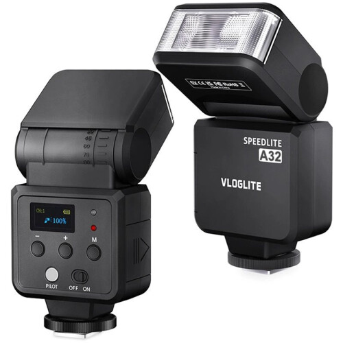 VLOGLITE F32 Universal -Camera Flash Light Electronic Speedlite for      Most DSLR Cameras