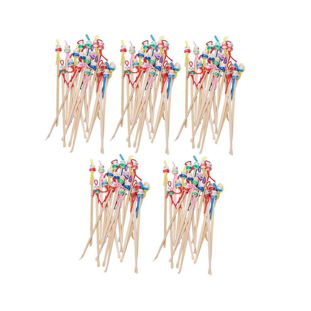 Istovo Bamboo Japanese Doll Ear Wax Pick Spoons Earwax Remover 100Pcs