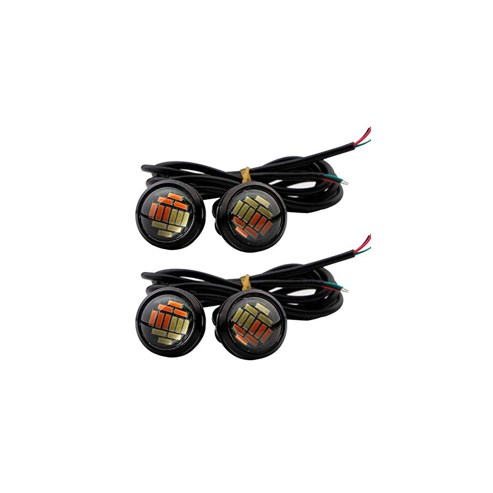 Eagle Eye Led Drl Switchback Daytime Running 12V Car 23Mm 4014 12Led 4 Pcs / Light/White/Amber 9199774122825