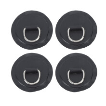 4PCS Patch en D Chevron rond en PVC, robuste en acier inoxydable noir pour bateau, radeau ou pagaie