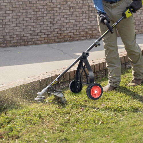 String Trimmer Wheels Adjustable Height Lawn Edger Wheel Set with Triangular Stability Structure 2