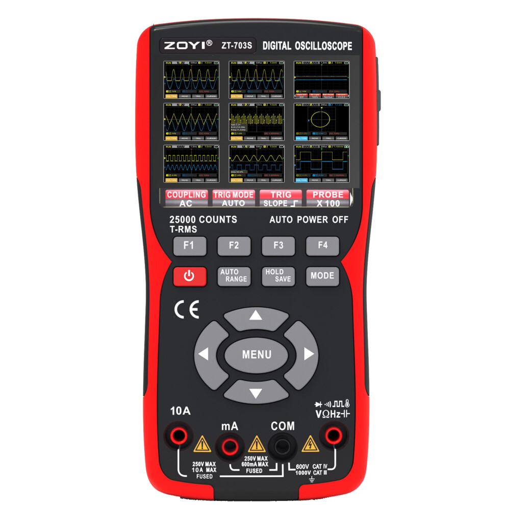 Digital Oscilloscope Multimeter 50Mhz 2 Channel 3In1 True Rms 280Msa/S Cat Iv 703S 9382693303929
