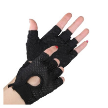 Gym Gloves Fingerless Cycling Gloves for Weightlifting Fitness Training Anti-Slip Breathable Black Half Finger for Men Women