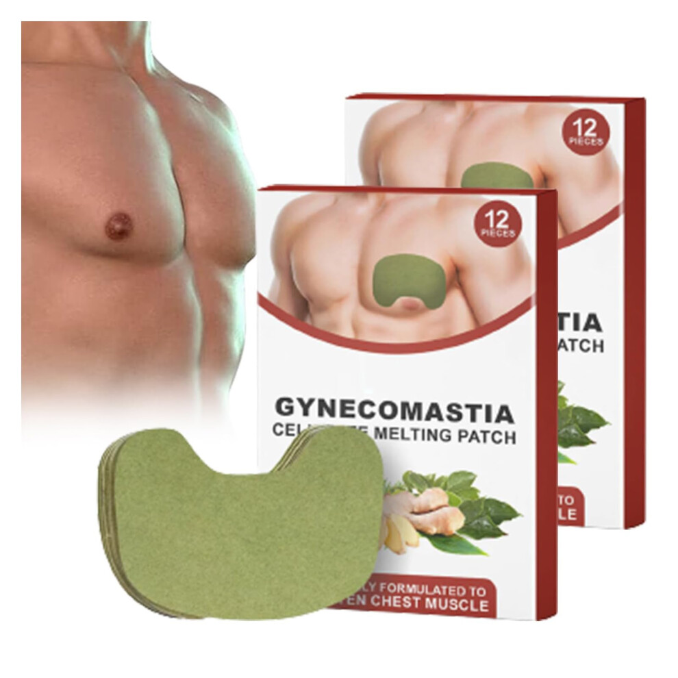Gynecomastia Reduction Patch for Men Chest and Belly Fat Burner with Skin Tightening Boost 2 Box